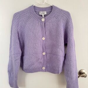 &Other Stories lavender cardigan wool alpaca blend